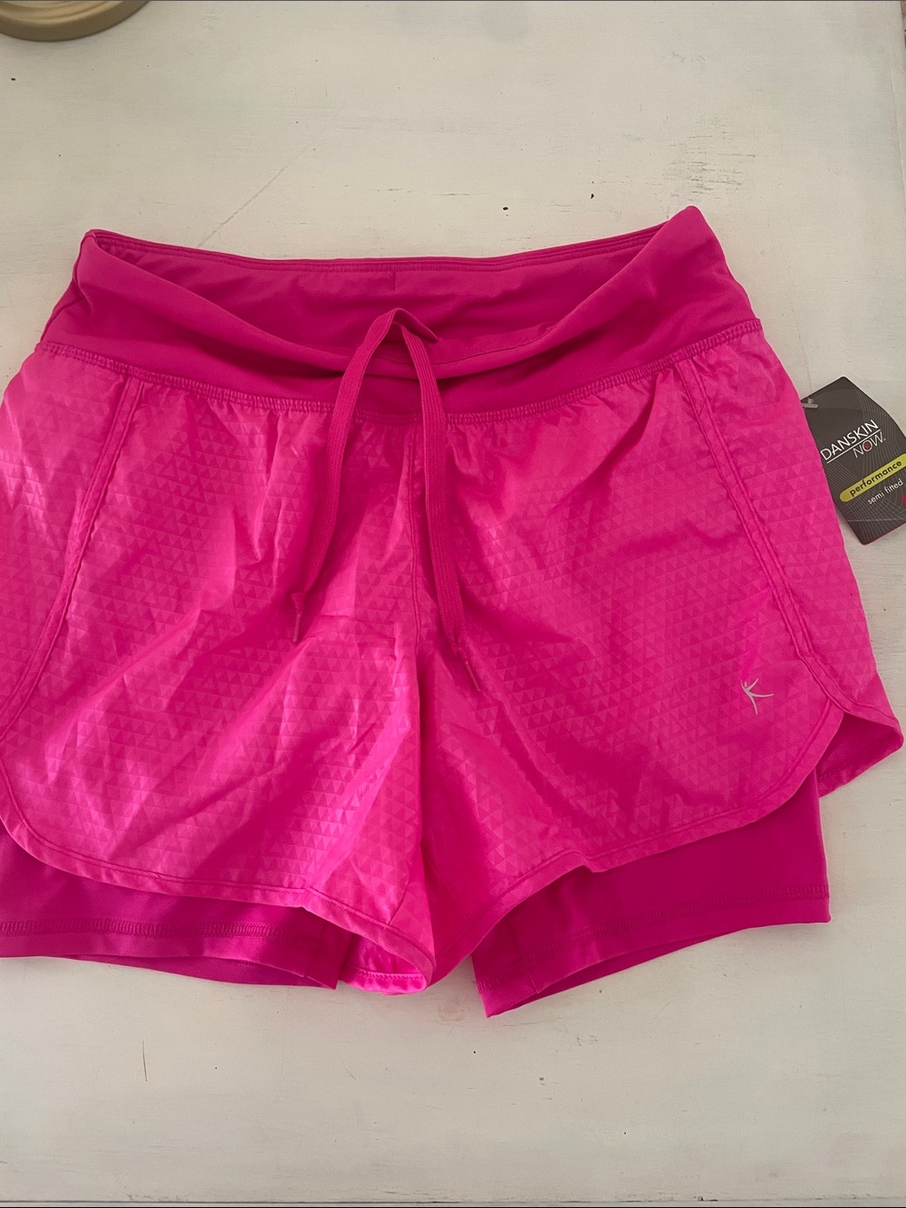 Danskin Hot Pink Women's 2-in-1 Athletic Shorts